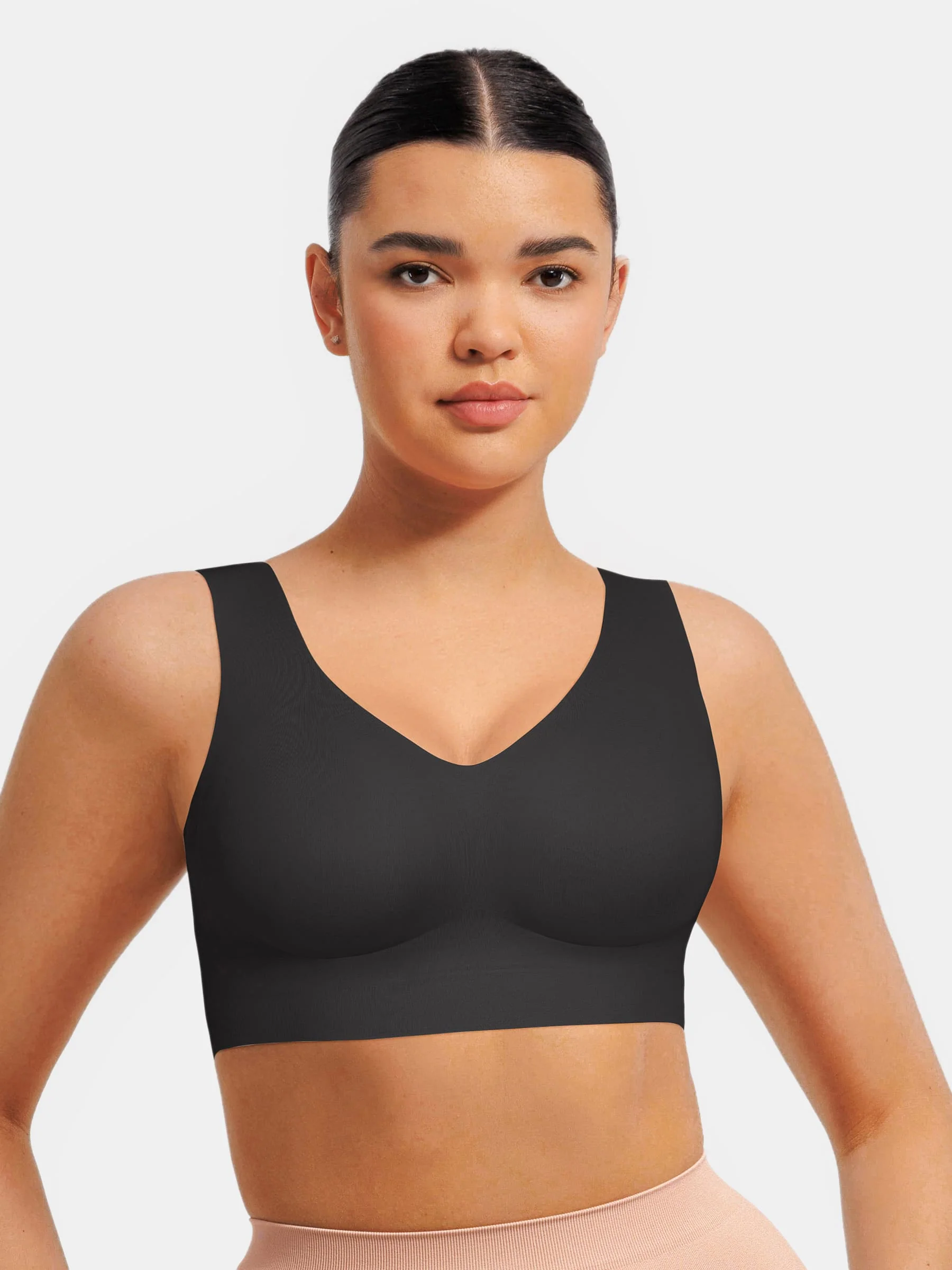 Feelingirl Seamless V Neck Comfort Fit Everyday Bra - Image 5