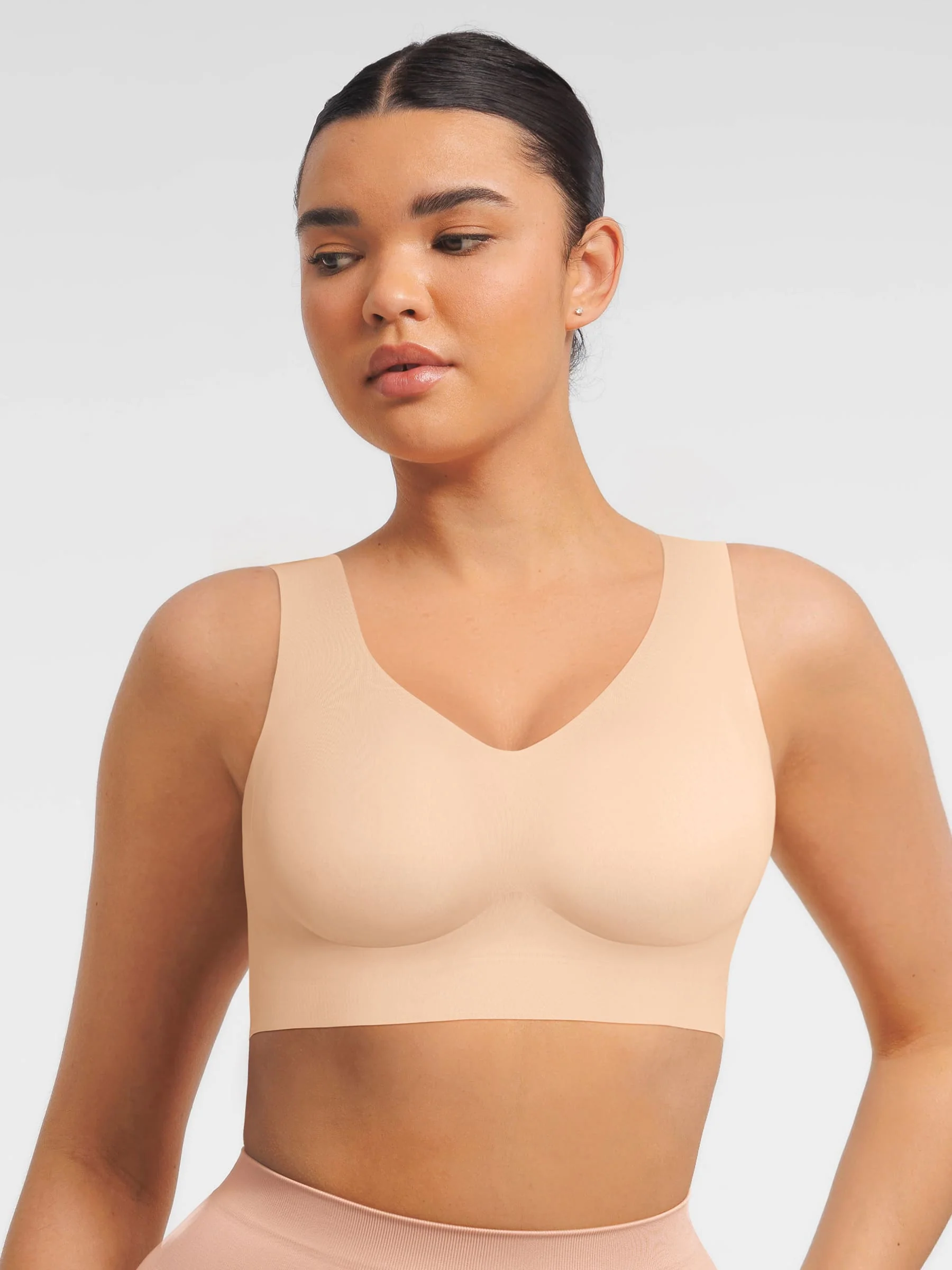 Feelingirl Seamless V Neck Comfort Fit Everyday Bra - Image 8